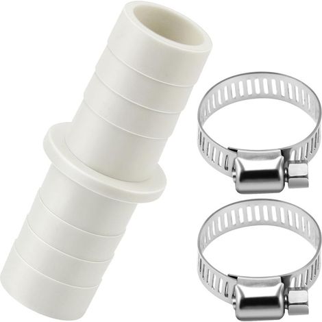 Raccord de tuyau de vidange pour machine à laver, sèche-linge ou lave-vaisselle, raccord de tuyau pour tuyau d'évacuation et rallonge de tuyau d'évacuation, y compris 2 colliers de serrage en (1/5)