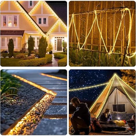 6M LED Tube Lumineux Exterieur Blanc Chaud Avec Télécommande 6 Modes d'éclairage Minuterie Tuyau Lumineux Jardins (1/3)