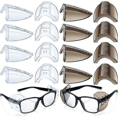 8 paires de lunettes de sécurité Protection latérale Slip Clear Flexible Slip Shield (1/5)