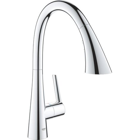 Grohe – Mitigeur de lavabo monocommande chromé – Douchette extractible 3 jets – Bec tube pivotant 360° – Limiteur de débit ajustable – 32294002 (1/10)