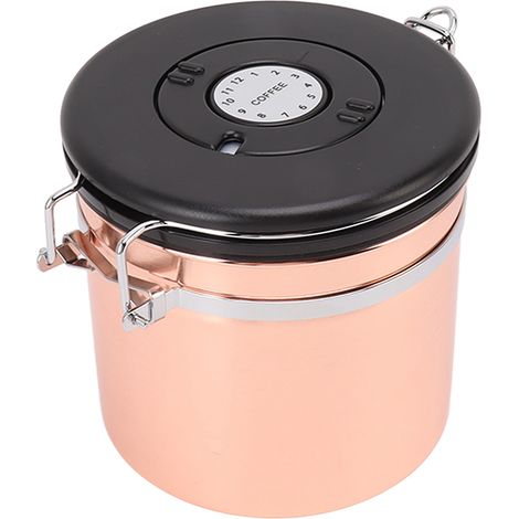 Boîte à café en acier inoxydable 304 avec cuillère, récipient hermétique pour fruits secs, thé et céréales diverses, 1,2 L (1/5)