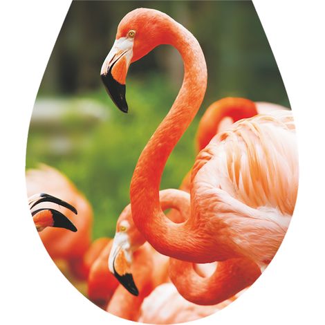 Sticker pour abattant WC "flamants roses" mesurant 32x38cm (1/2)