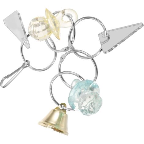 Interactive Parrot Cage Mirror with Bell, Acrylic (1/5)