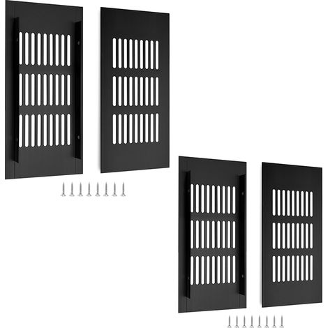 Grille de ventilation, grille de ventilation en aluminium pour aérer les placards et les pièces, 15x8cm, noir, 4 pièces (1/5)