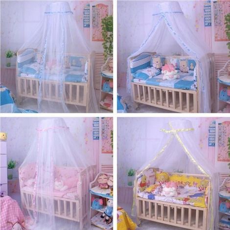 Moustiquaire Baldaquin - Ciel Rond pour Lit Bébé - Rose - 170 x 42 cm - 1 Pièce (1/4)