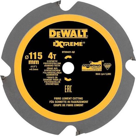 DeWALT DT20421-QZ 115mm 4T 9.5mm PCD Circ Saw Blade DCS571 (1/6)