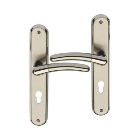 Ouvre&Déco – 2 poignées de porte BABETTE cylindre, laiton nickel mat entraxe 195 mm (1/2)