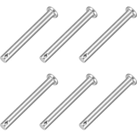6pcs M6x50mm Goupilles à Trou Unique, Goupille de Verrouillage Acier Inoxydable 304, Goupilles à Tête Plate de Chape pour Verrou Remorque Réparation Fixation Mécanique Équipement (1/5)