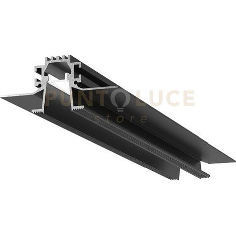 LIVERPOOL RP  - SISTEMA MODULARE SEZIONABILE AD INACASSO E SCOMPARSA PIU DIFFUSORE 20mm RIENTRATO TRASPARENTE COLORE NERO MT2