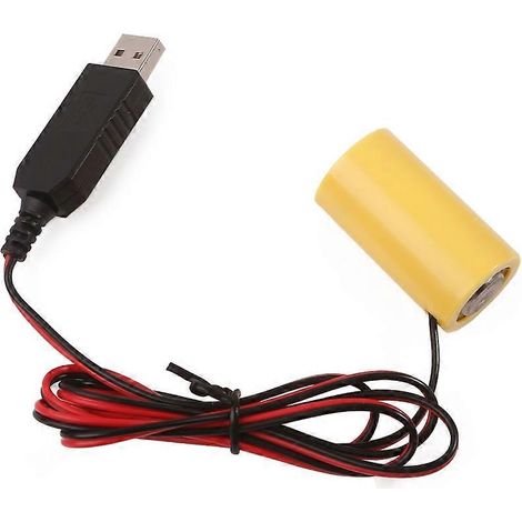Câble d'alimentation factice USB 5V2A vers 1,5V pour pile LR14 C (éliminateur de pile C) pour jouets électroniques, réchauds à gaz et lampes torches. (1/5)