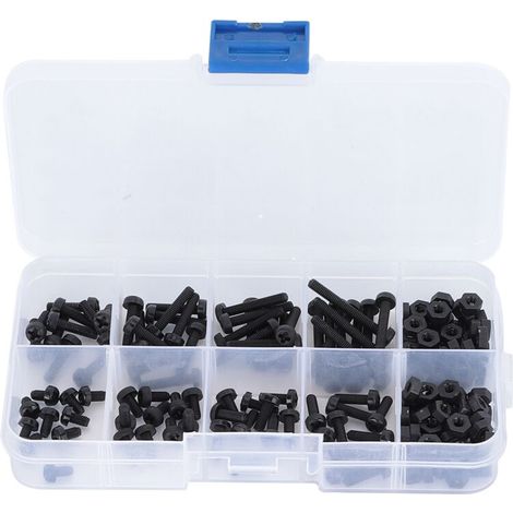 Kit de 160 vis et écrous en plastique, vis cruciformes en nylon, écrous hexagonaux, outils de fixation M3 (1/5)