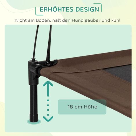 Lit surélevé pour chien avec dais, couchage chien extérieur à baldaquin, tissu taffetas respirant, camping terrasse, café, 92x76x90 cm (1/5)