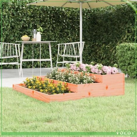 Jardinière surélevée - FAFEICY - 823918 - Bois de douglas massif - 3 profondeurs (marches d'escalier) - 107x107x27 cm (1/5)