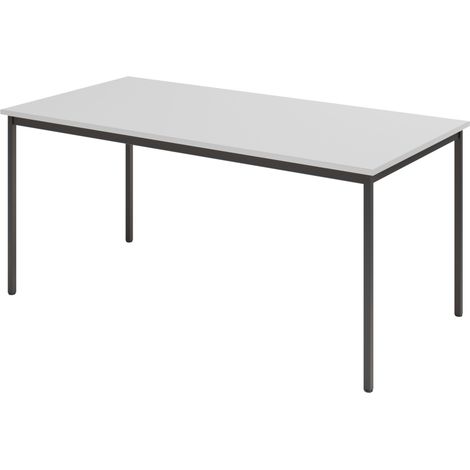 bümö Kantinentisch Serie-V Rechteck: 160x80 cm Grau/Schwarz (1/5)