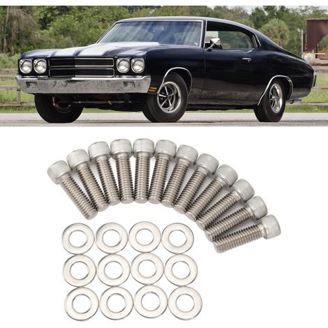 12-teiliger Zylinderkopfschraubensatz aus Edelstahl für Chevy 283, 327, 350, 383 und 400 TPI Small Block Motoren (1/5)