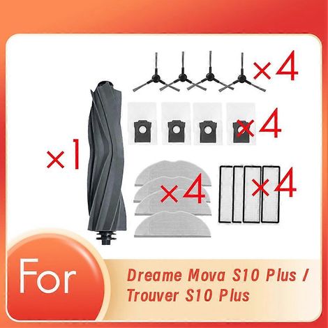 Filtre pour aspirateur brosse pour aspirateur Filtre de brosse pour aspirateur filtre de 17 Dreame Mova S10 Plus / Trouver S10 Plus Sweeping Robot Aspirateur pièce détachée Main Side Brosse Serpillièr (1/5)