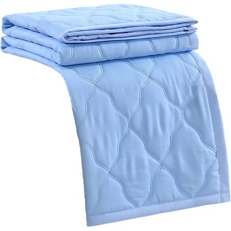 1 Couette, duvet synthétique, légère, respirante, rafraîchissante, été, 99x150 cm, bleue (1/5)