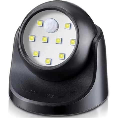 Spot LED Extérieur, Spot exterieur avec Detecteur de mouvement, Projecteur LED extérieur Sans Fil, 150 Lumen, Sphère Amovible, Rotation et Inclinaison à 360 degrés, Batterie à Pile (1/5)