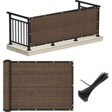 14 m Sichtschutz- und Schattierungsnetz – Stoff für Balkon, Pool und Terrasse – UV- und windbeständig – Einfache Montage (1/5)