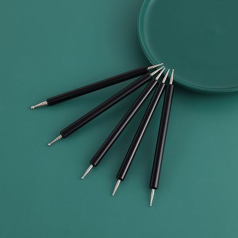 Ensemble d'outils de pointage à Double extrémité, stylet à bille pour traçage de motifs, pour peinture de roche Mandala, gaufrage, poterie, argile, artisanat, Nail Art, 5 pièces (1/5)