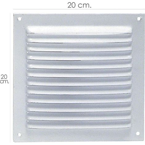 Rejilla Ventilación Atornillar  20x20 cm. Blanca Lacada