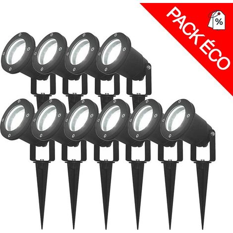 Pack de 10 spots piquet extérieurs à douille GU10 Lumihome® (1/2)