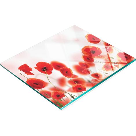 Tabla de cocina de vidrio templado con gr谩ficos decorativos - Campo de amapolas 60x52 cm (1/5)