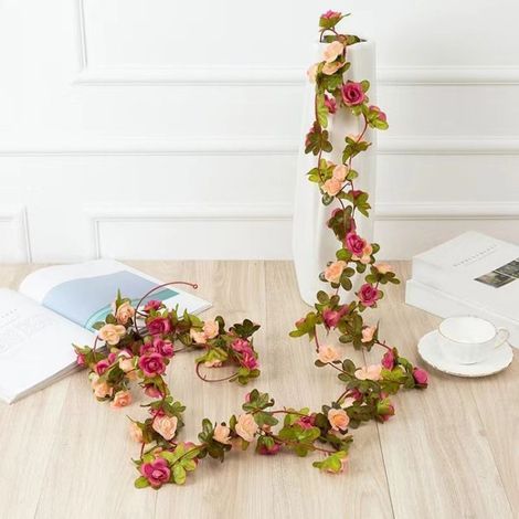 Artificial Plants - Ulisem - Rose Vine - Set of 2 - Autumn Style - Red Roses