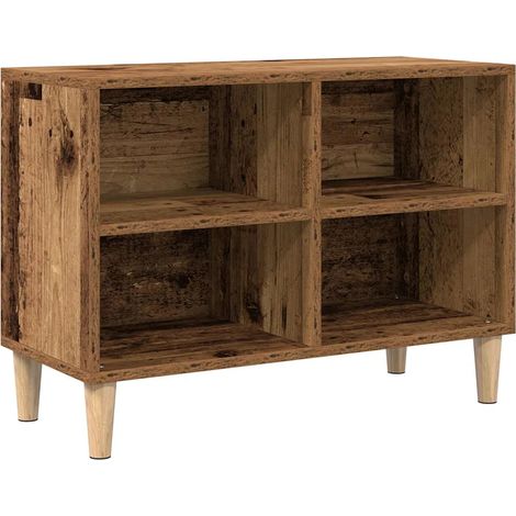 Meuble TV rectangulaire vintage 69,5 x 30 x 50 cm avec rangement pratique en bois d'ingénierie bois ancien (1/5)
