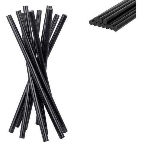 Packung mit 50 Heißklebesticks, 270 x 11 mm, extra starker Autokleber, Schmelzklebstoff für Heißklebepistolen, Dellenreparatur an Auto, Stoff und Kunststoff – Schwarz