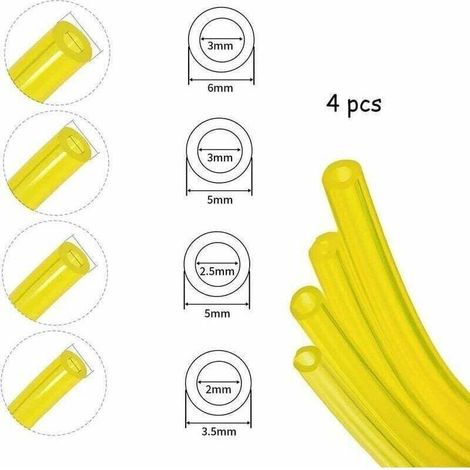 Durite Essence Set 4 Pièces Tuyau de Carburant Tuyau d\'essence 1,5 mètre pour Souffleur Coupe-bordure Tronçonneuse Debroussailleuse, Tuyau de Carburant Flexible Très Résistant. (1/4)