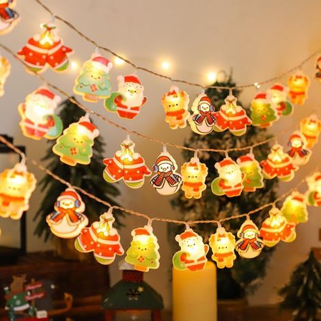 Guirlande lumineuse LED étanche pour l'extérieur Sur piles 5 m 50 boules LED Blanc chaud Éclairage de Noël pour chambre d'enfant, balcon, fête, décoration