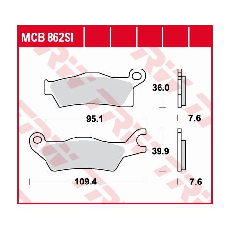 TRW ZF Bremsbeläge KH618 Sintermetall Offroad Can-Am Outlander 800 / 1000 12-, Renegade 1000 12-, vorne links
