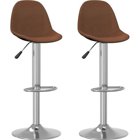 Barhocker 2 Stk. Braun Stoff vidaXL (1/5)