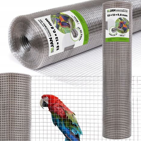 Grillage soudé en acier inoxydable 304 13x13x0,8 mm pour volière, cages de 25 m²