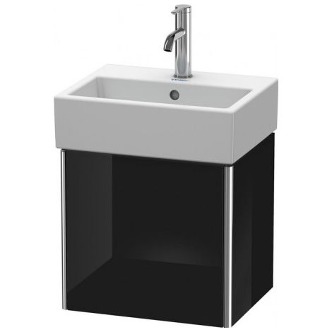 Duravit XSquare Vanity unit mural 43,4x34,0 cm, 1 porte, charnière à droite, pour lavabo Vero Air 072445, Couleur (avant/corps): Laque noire brillante - XS4090R4040