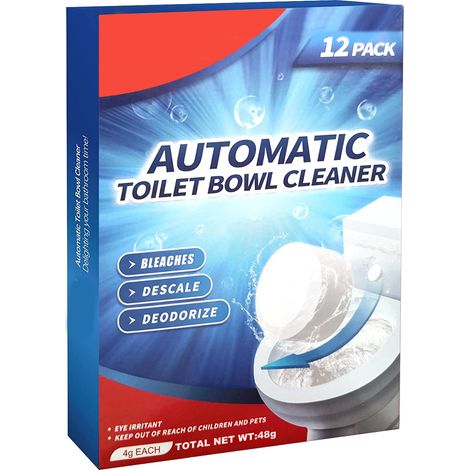 [Toilettentabletten] + Packung mit 12 Stück + Langzeitwirkung + Bleichmittel für reizfreie Reinigung (1/5)