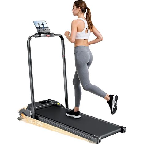 Cinta de correr eléctrica, potencia máxima 0,75-2,5 CV, carga máxima 120 kg, rango de velocidad 1-12 km/h, inclinación ajustable en 3 niveles, superficie de carrera 950 x 380 mm (1/5)