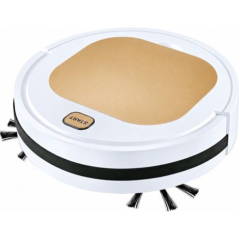 Aspirateur robot sans fil, puissant et automatique pour sols durs, autonomie de 90 minutes, couleur or (1/2)