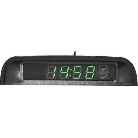 Horloges de voiture avec thermomètre de nuit autocollant, numérique solaire 24 heures (1/5)
