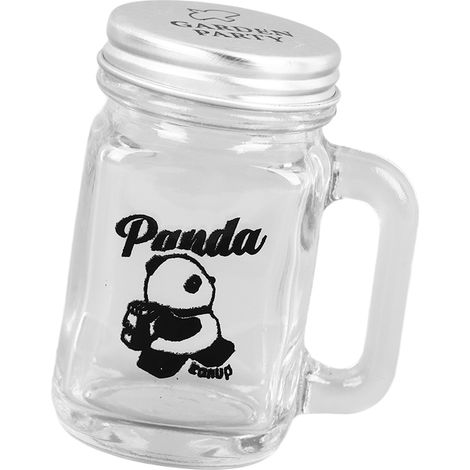 Klares Glas mit Panda-Muster, dickem Griff, luftdichtem Deckel, hitzebeständig, Mini-Joghurtglas für Reisen, Familie, Büro, Walking Panda (1/5)