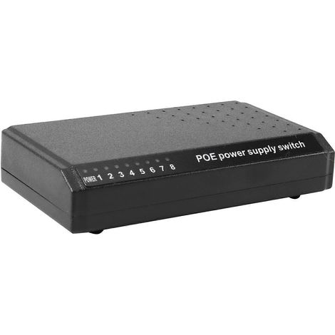 Injecteur PoE 6+2 ports (8 ports) pour réseau Ethernet RJ45, alimentation sans adaptateur secteur, système réseau familial 10/100M pour caméras (1/5)