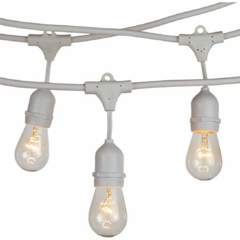 Trade Shop - Catena Luminosa Esterno Ip44 Cordoniera Portalampada A Cascata 10xe27 11mt St-ap - Blanco