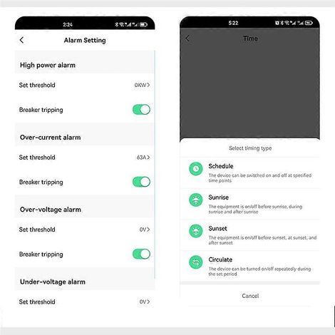 Disjoncteur TOMZN WiFi MCB avec protection contre les surintensités et les sous-tensions (1/5)