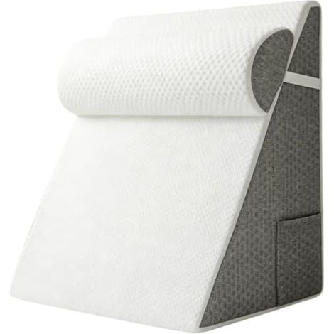 Coussin Incliné,Coussin Cale Avec Appui-Tête Semi-Circulaire Et Housse Amovible,50x50x26cm Oreiller Triangulaire,Ergonomique Coussins Triangulaire Orthopédique,Coussins à Coin Triangle Pour Lit,Canapé (1/5)