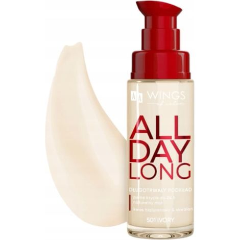 AA WINGS OF COLOR Fondotinta a lunga tenuta, n. 501 Avorio 30 ml (1/3)