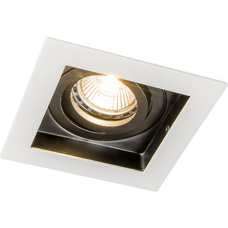 QAZQA Foco empotrable moderno blanco con negro ajustable - Carree