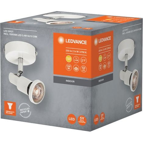 Spot Led Gu10 1x3 W Bianco Caldo Regolabile - Ledvance