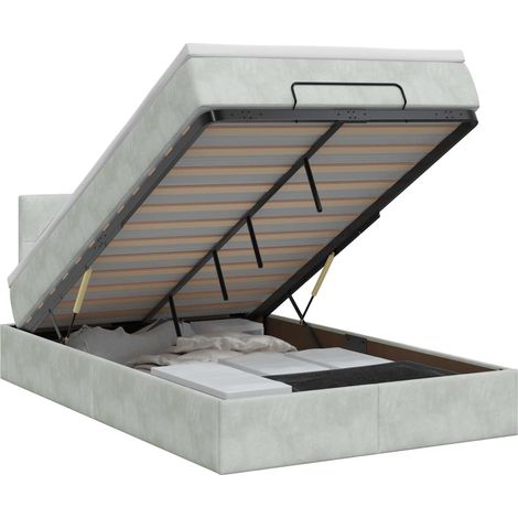 Maison Exclusive - Letto ottomano con materasso Grigio Chiaro 120 x 190 cm Velluto (1/5)