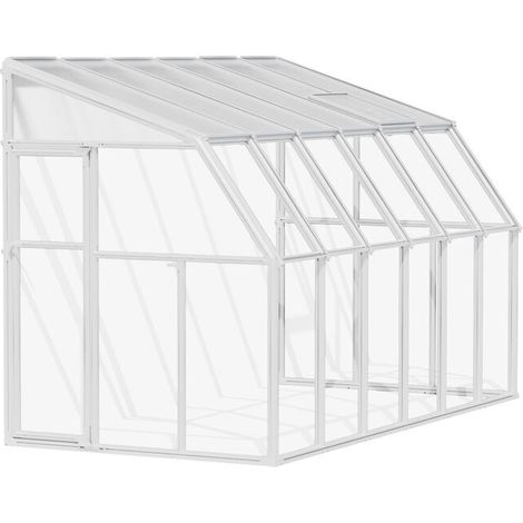 Palram – Véranda Sun Room 2x4m blanche – Structure en résine et aluminium – Panneaux polycarbonate double paroi – Résistante aux UV